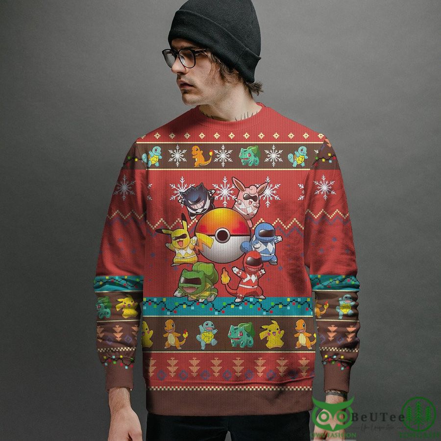 76 Mighty Morphin Go Go Poke Ranger Custom Imitation Knitted Sweatshirt