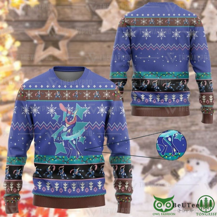80 Anime Pokemon Greninja Custom Imitation Knitted Sweatshirt