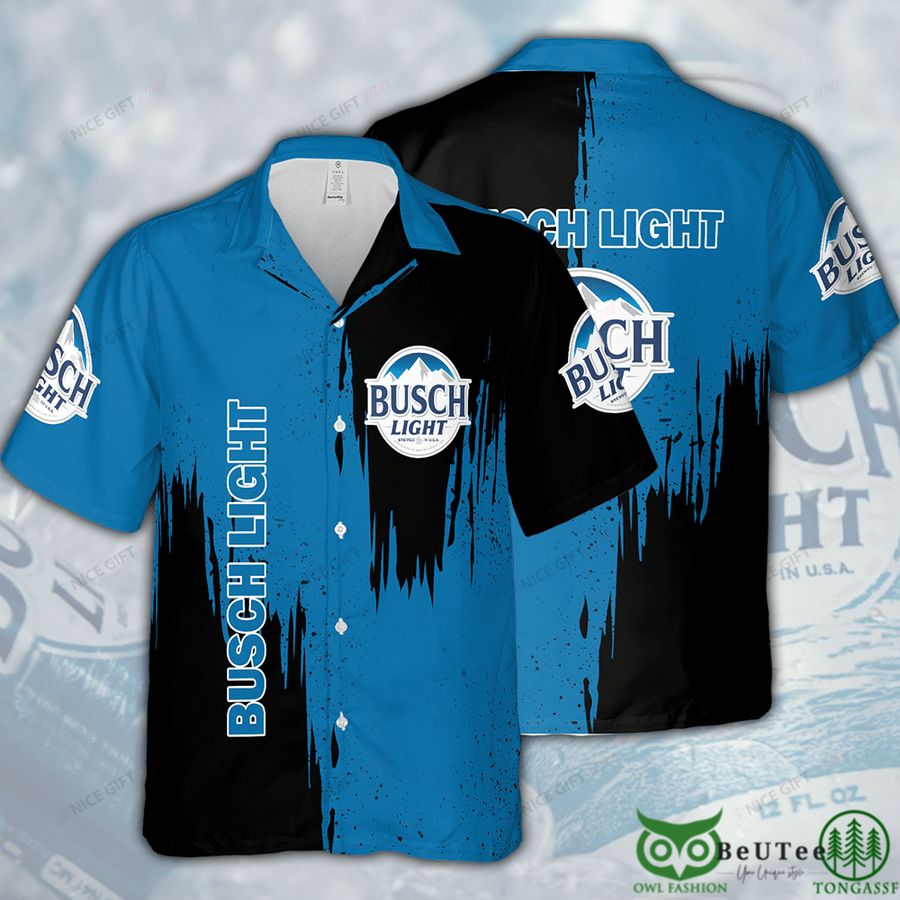 58 Busch Light Blue and Black Hawaii 3D Shirt