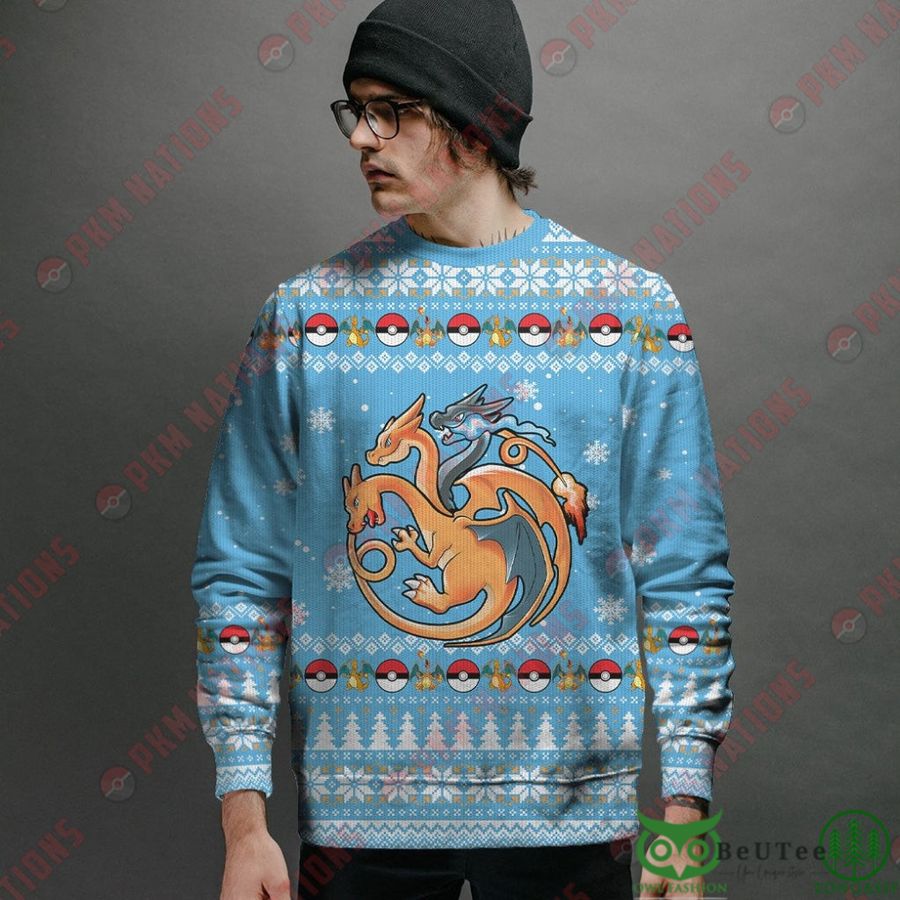 71 Fire Flying and Dragon Custom Imitation Knitted Sweatshirt