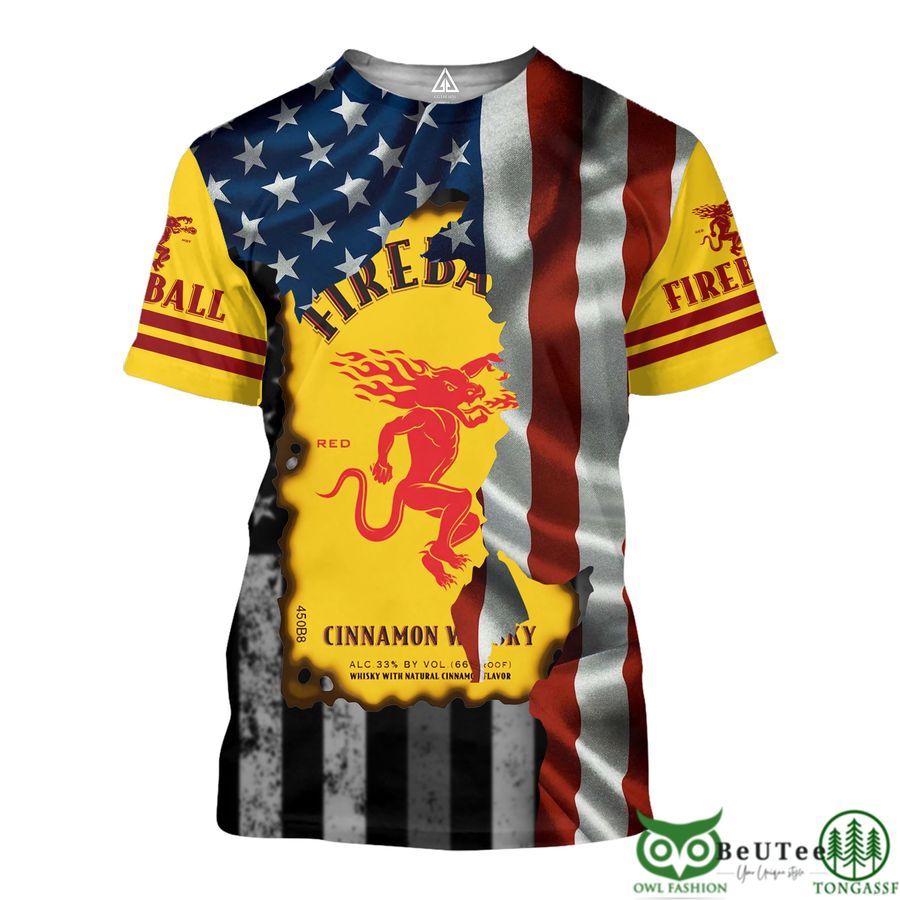 78 Fireball American Flag 3D Hoodie Tshirt Sweatshirt