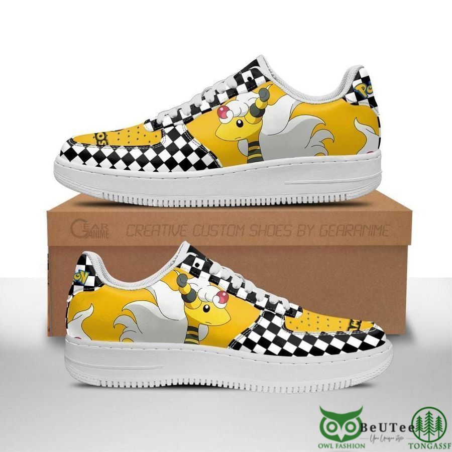 26 Poke Ampharos Air Sneakers Checkerboard Pokemon NAF Shoes