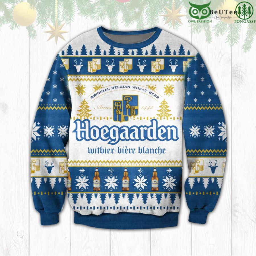 7TB0c8xF 12 Hoegaarden Ugly Sweater Beer Drinking Christmas Limited