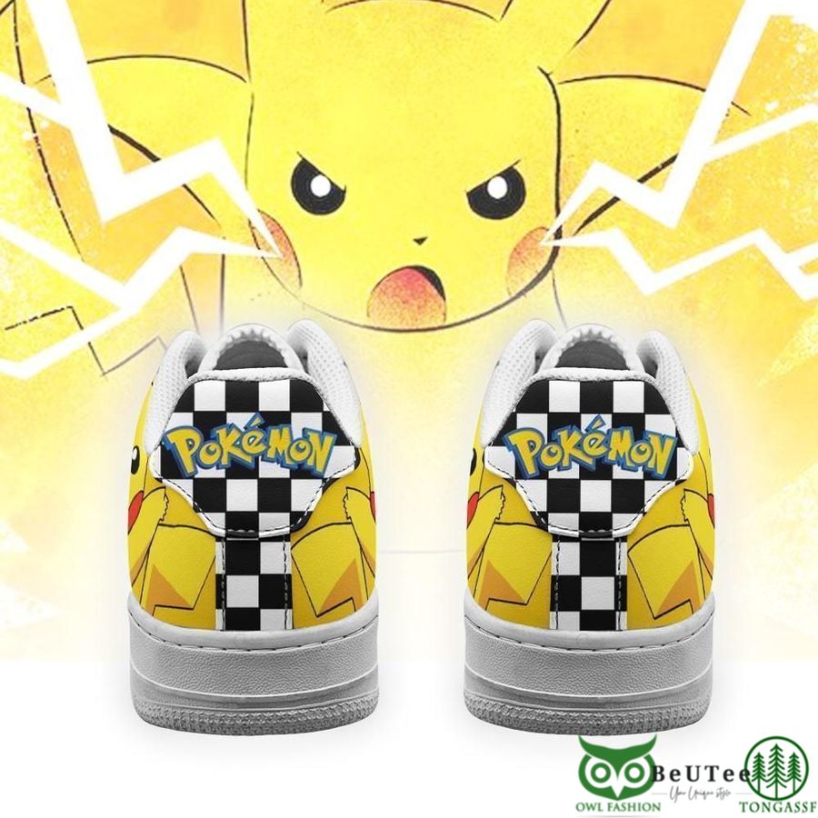 37 Poke Pikachu Air Sneakers Checkerboard Pokemon NAF Shoes