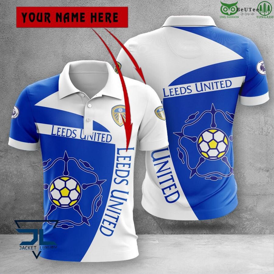 500 Leeds United F.C Premier League 2022 3D Polo T Shirt Hoodie