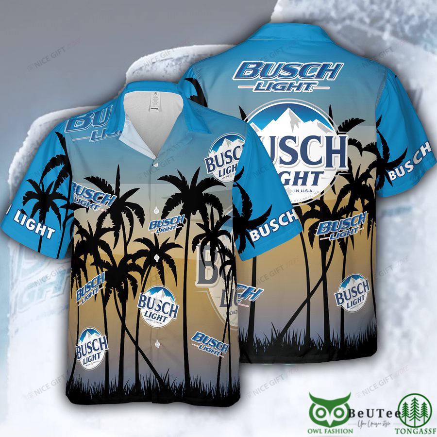 16 Busch Light Palm Forest Blue Hawaii 3D Shirt