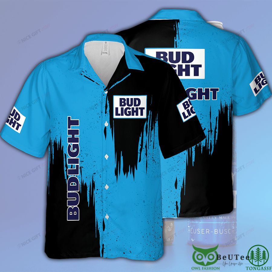 42 Bud Light Blue and Black Hawaii 3D Shirt