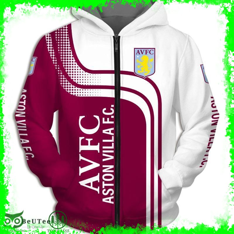 45 Aston Villa FC Premier League 3D Zip hoodie