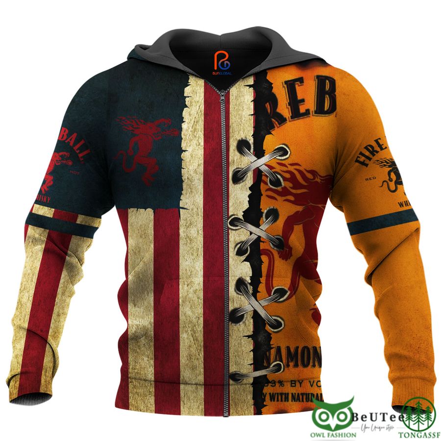 97 Fireball Us Flag 3D Hoodie Tshirt Sweatshirt