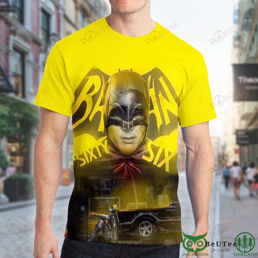 Batman with Car Yellow Black 3D T-shirt
