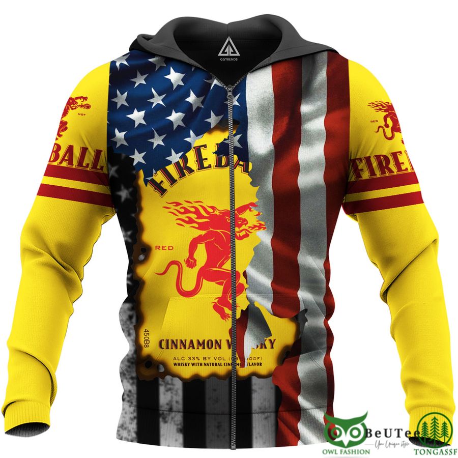 79 Fireball American Flag 3D Hoodie Tshirt Sweatshirt