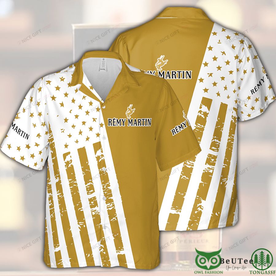 46 Remy Martin Yellow Star and Lines Hawaii 3D Shirt
