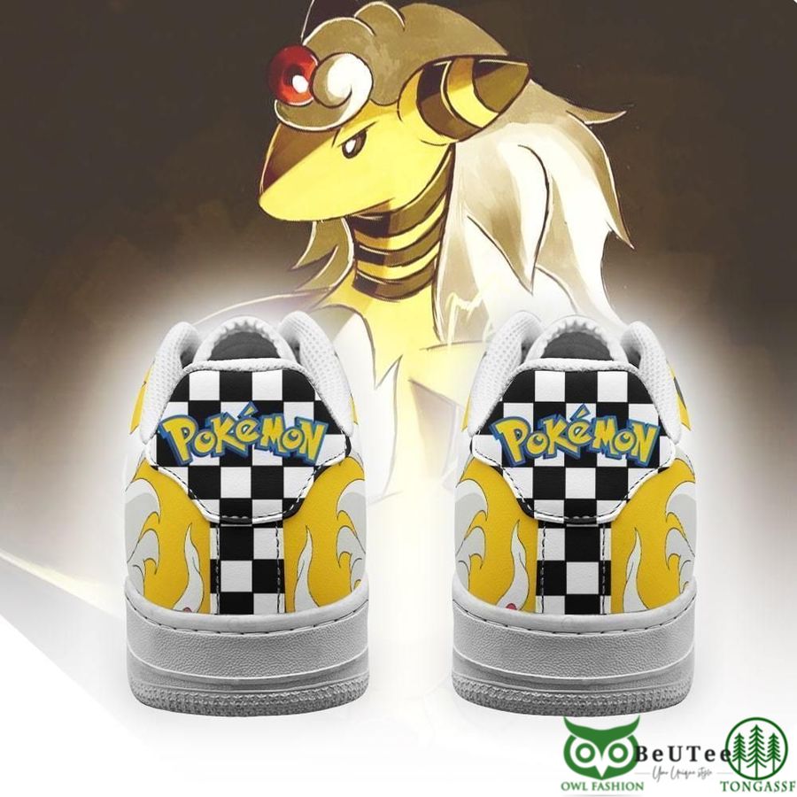 28 Poke Ampharos Air Sneakers Checkerboard Pokemon NAF Shoes