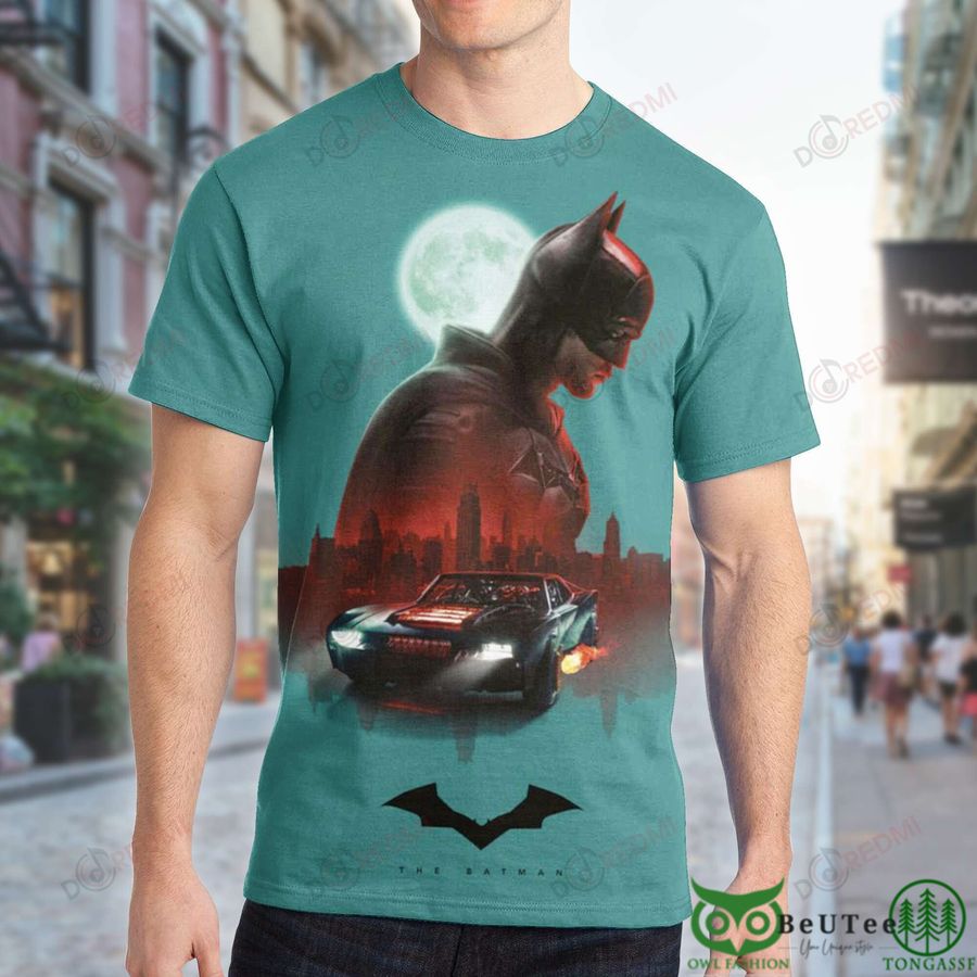 19 Batman Car Moon Turquoise 3D T shirt