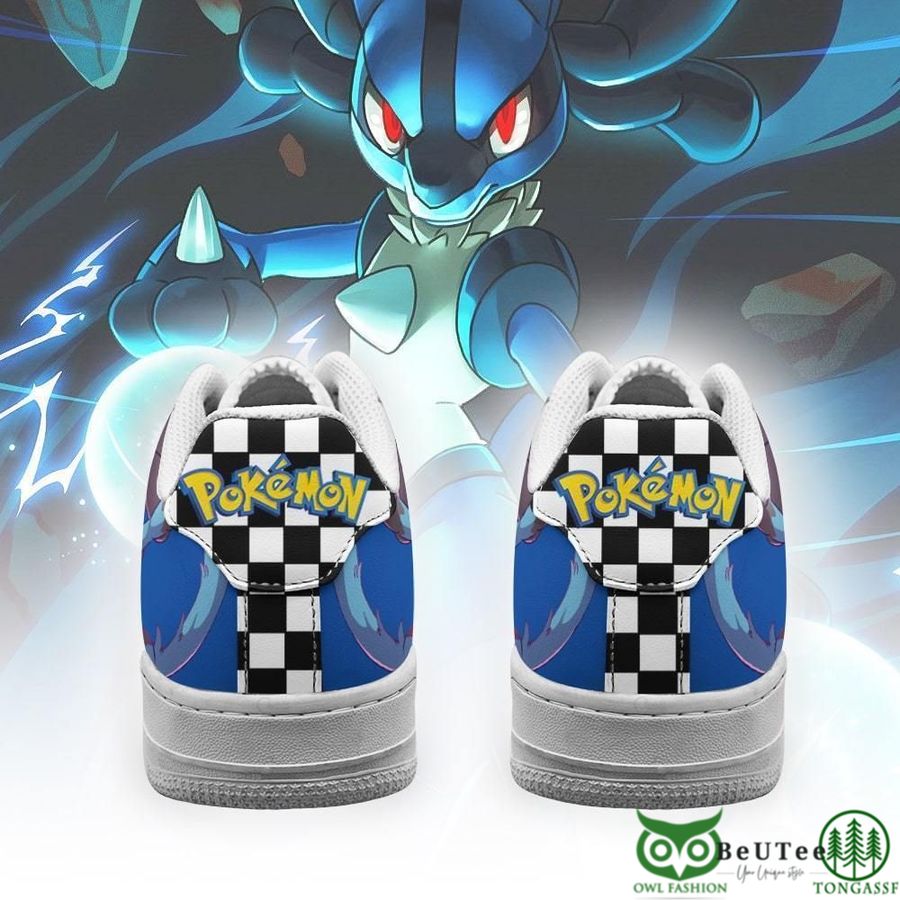 76 Poke Lucario Air Sneakers Checkerboard Pokemon NAF Shoes