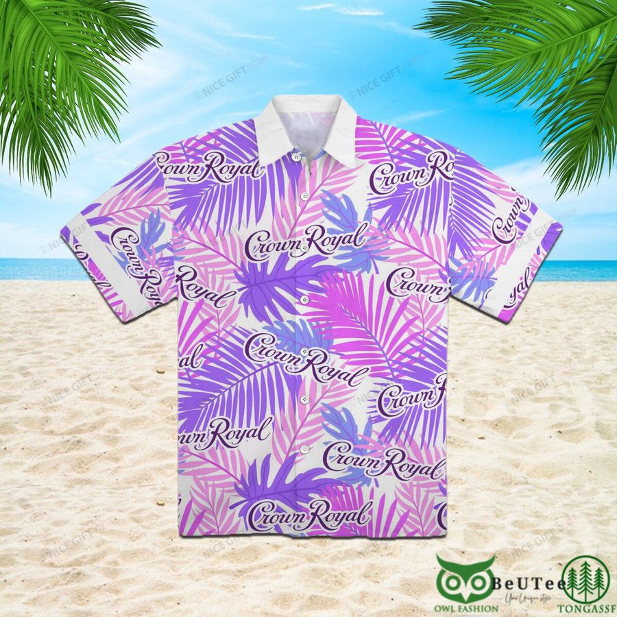 51 Crown Royal Pink Purple Leaf Hawaii 3D Shirt