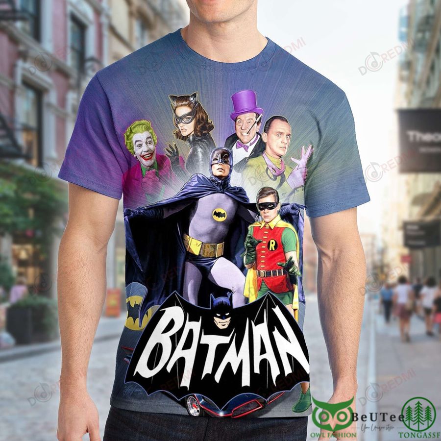 7 Batman Cast Purple Blue 3D T shirt