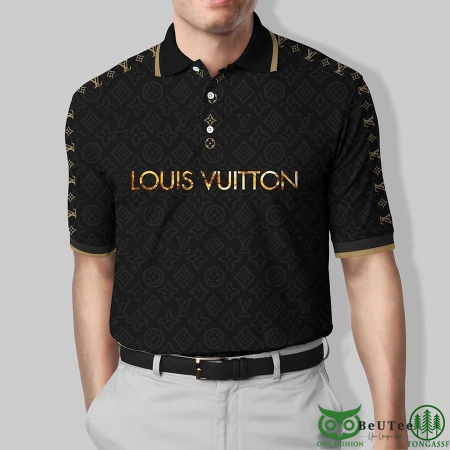 40 Limited Edition Louis Vuitton Big Monogram Black Polo Shirt
