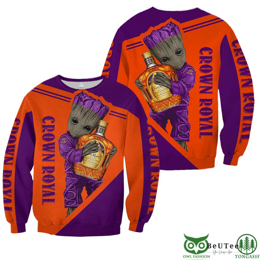 101 Groot Hug Crown Royal 3D Hoodie Tshirt Sweatshirt