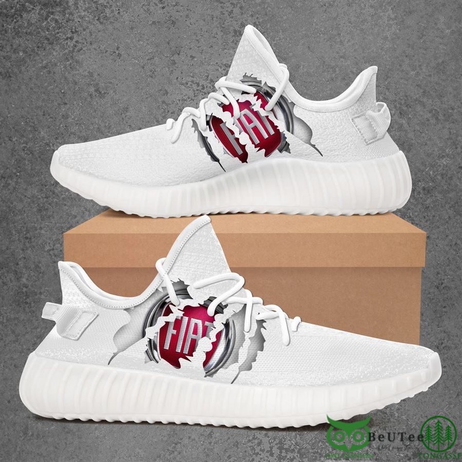 3 Fiat Automobiles Car Yeezy Sneakers Shoes White