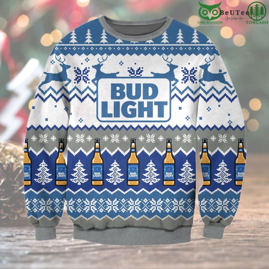 Bud Light Ugly Sweater Beer Drinking Christmas Limited