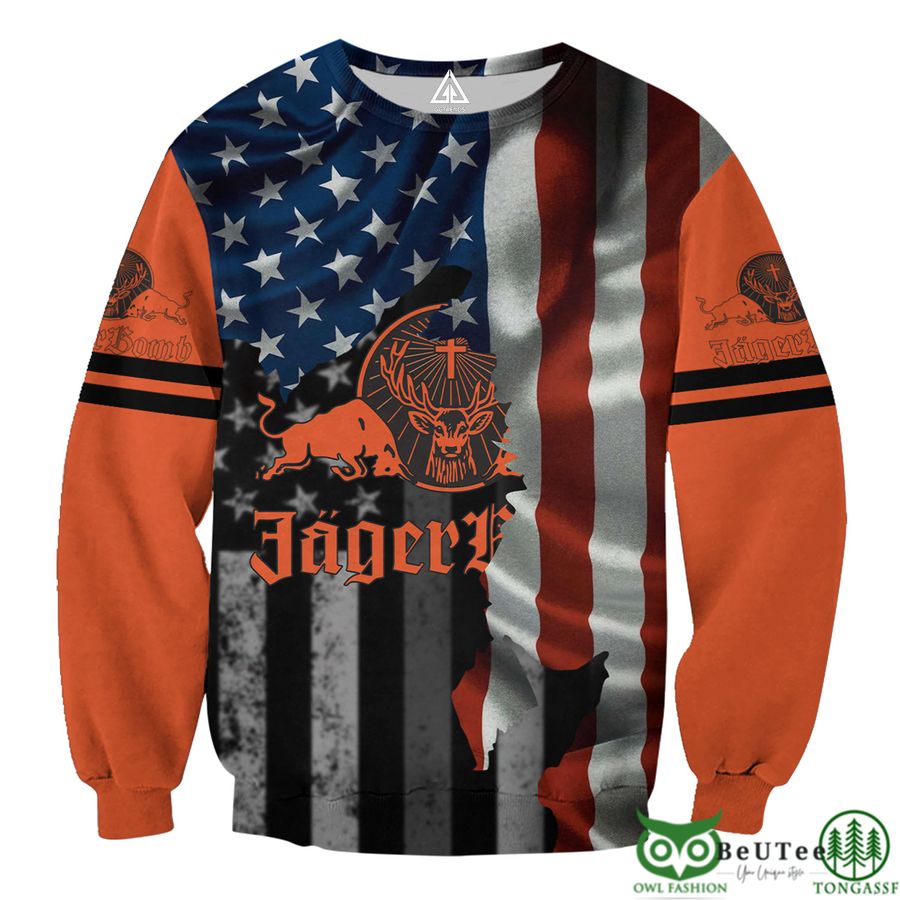 137 Jagermeister American Flag 3D Hoodie Tshirt Sweatshirt