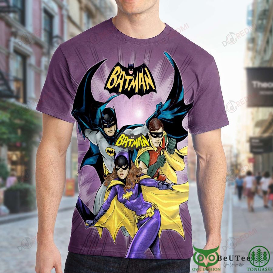 16 Batman Robin Batgirl Purple 3D T shirt