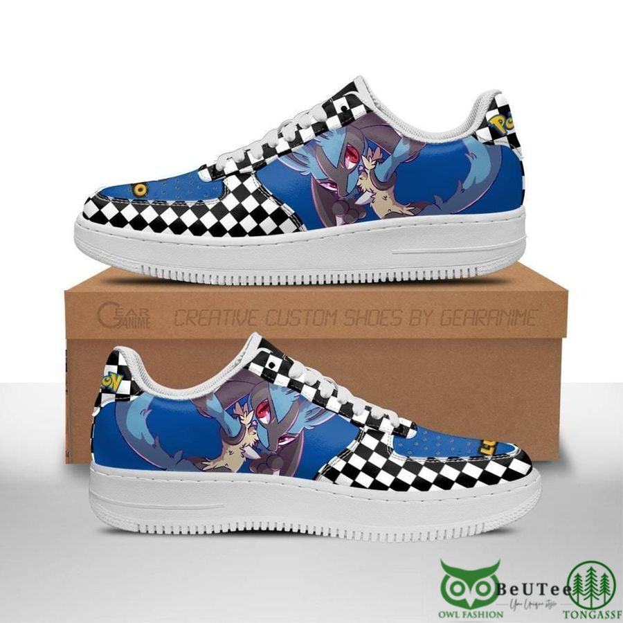 Poke Lucario Air Sneakers Checkerboard Pokemon NAF Shoes