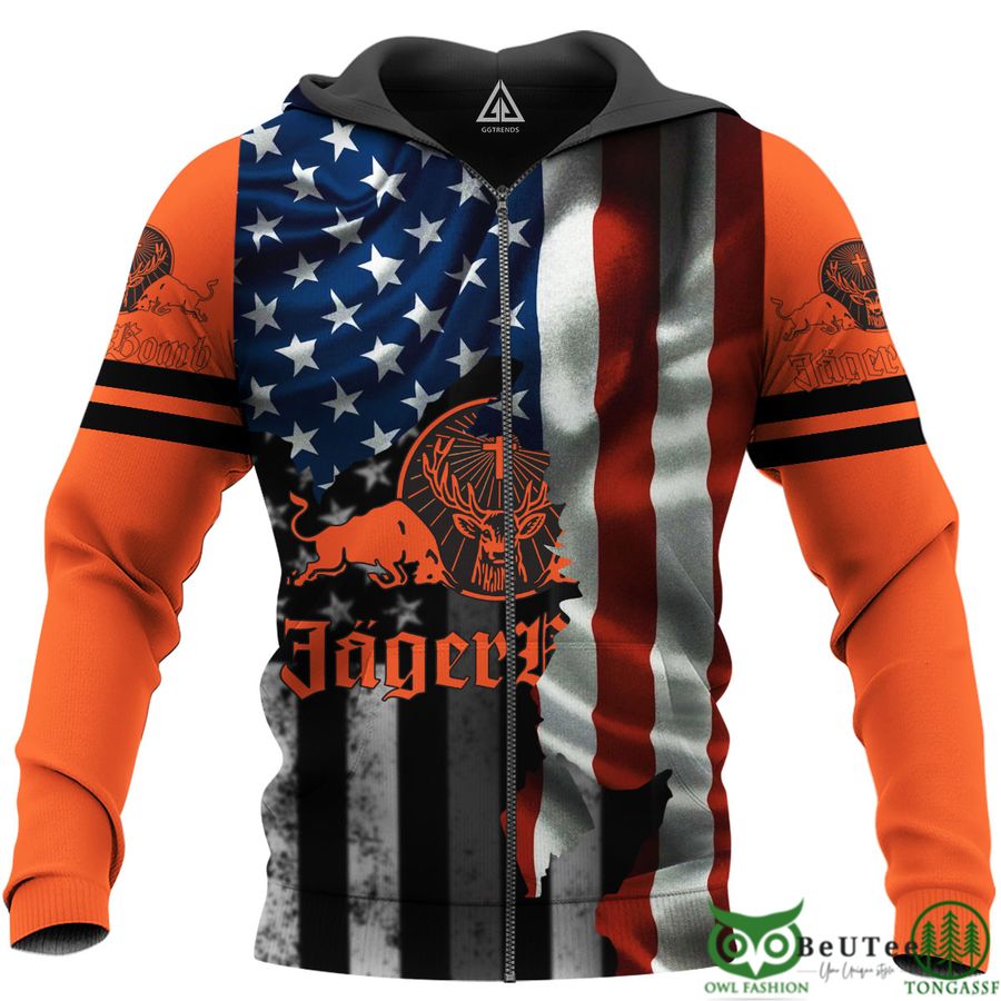 139 Jagermeister American Flag 3D Hoodie Tshirt Sweatshirt