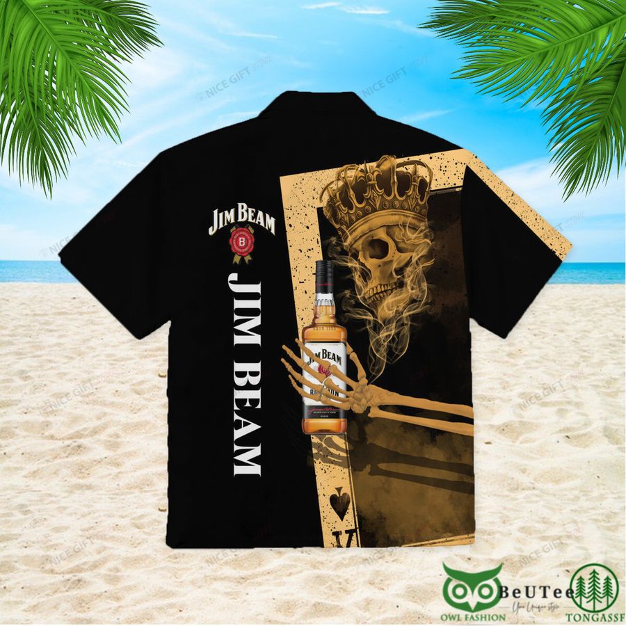 3 Jim Beam Skull Black Hawaii 3D Shirt