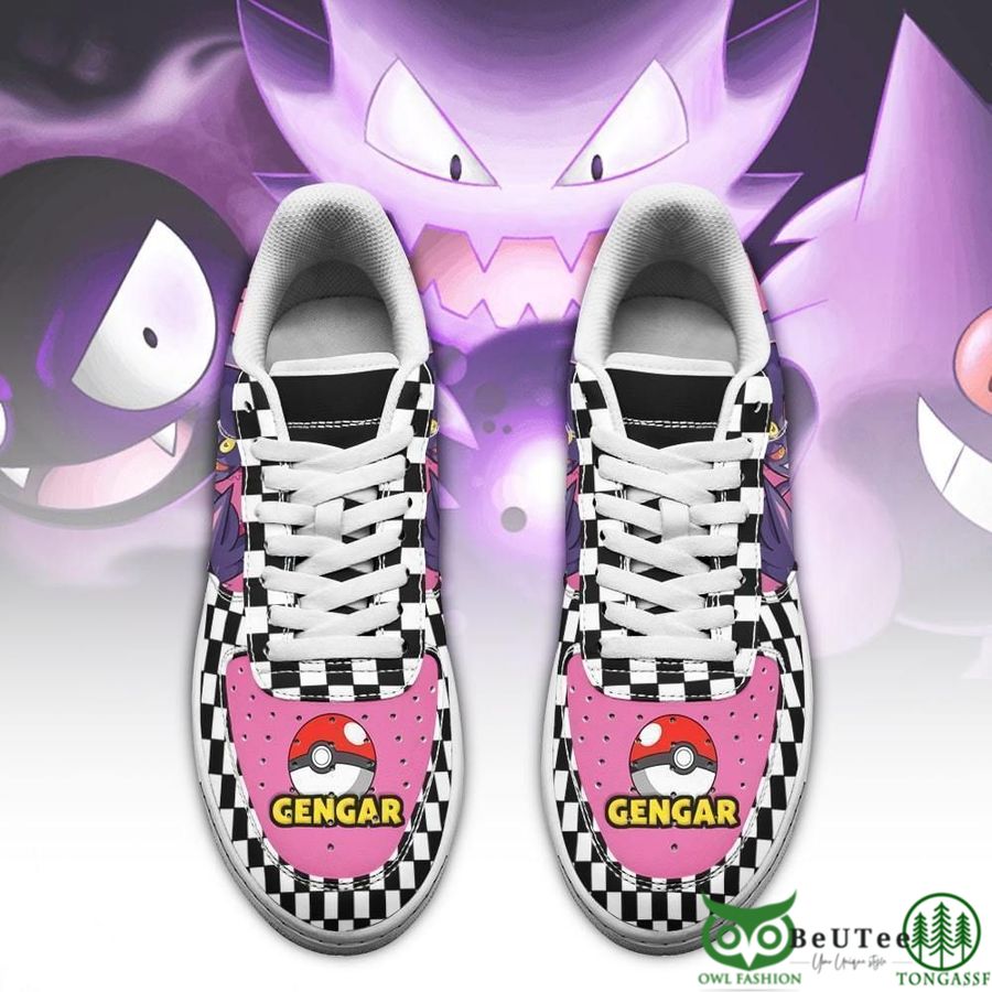 42 Poke Gengar Air Sneakers Checkerboard Pokemon NAF Shoes