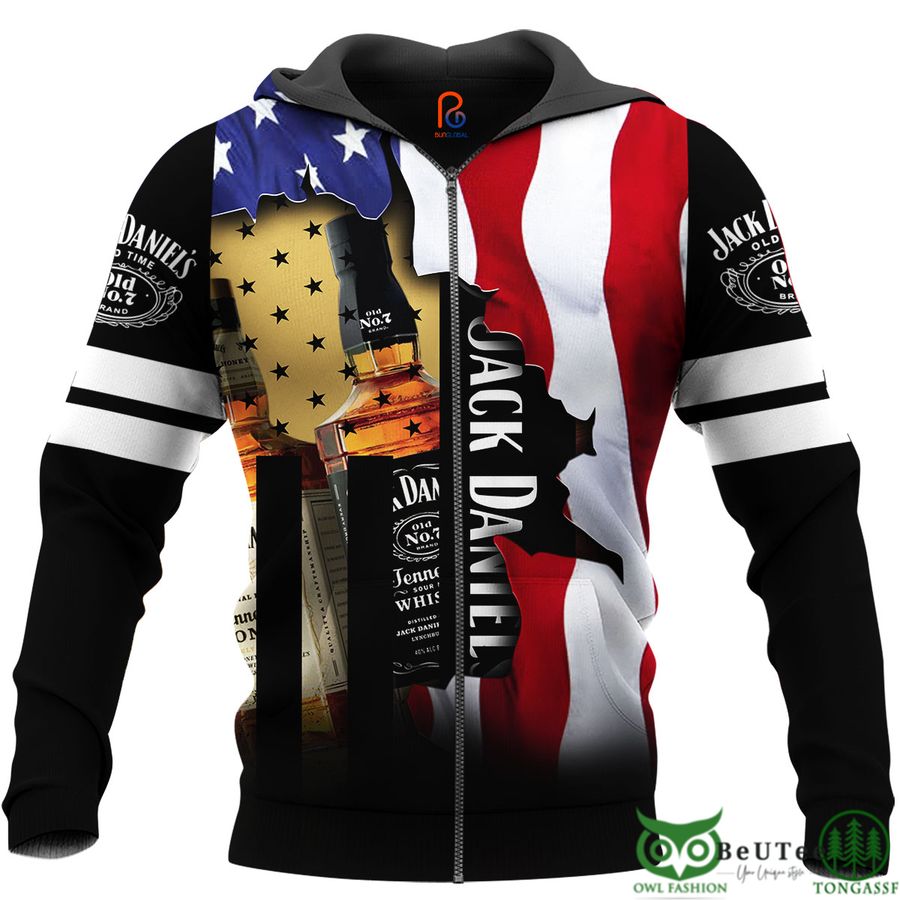 5 American Flag Jack Daniels 3D Hoodie Tshirt Sweatshirt
