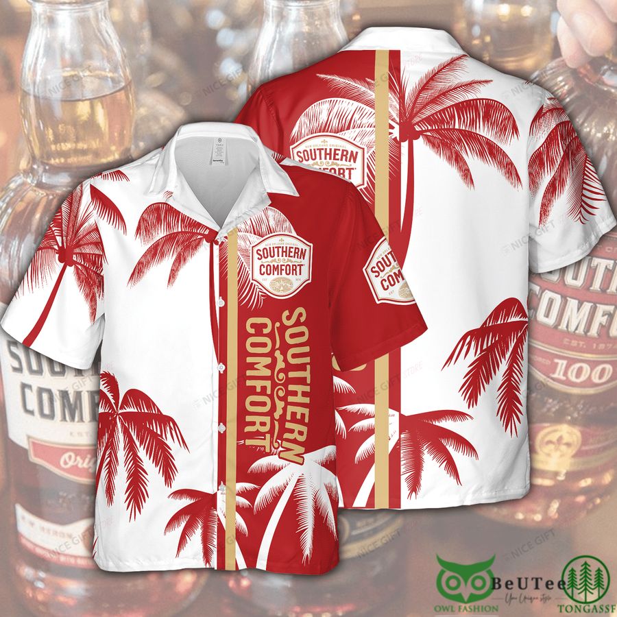 43 Southern Comfort White Red Half Hawaii 3D Shirt