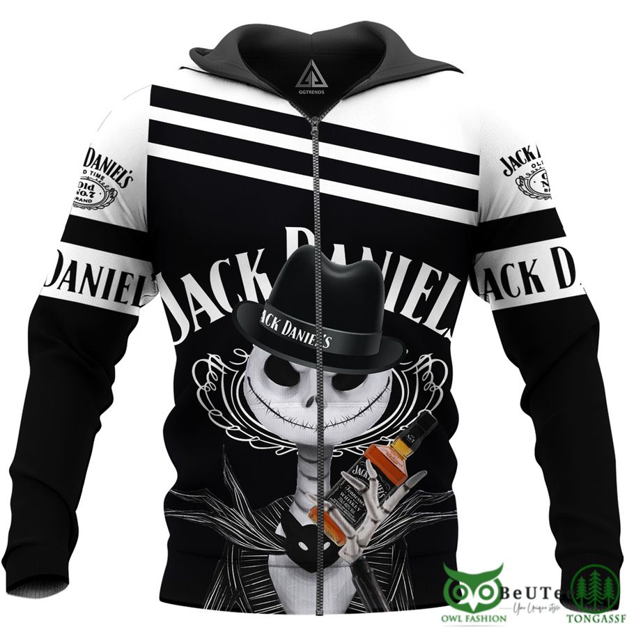 231 Jack Skellington Hold Jack Daniels Black 3D Hoodie Tshirt Sweatshirt