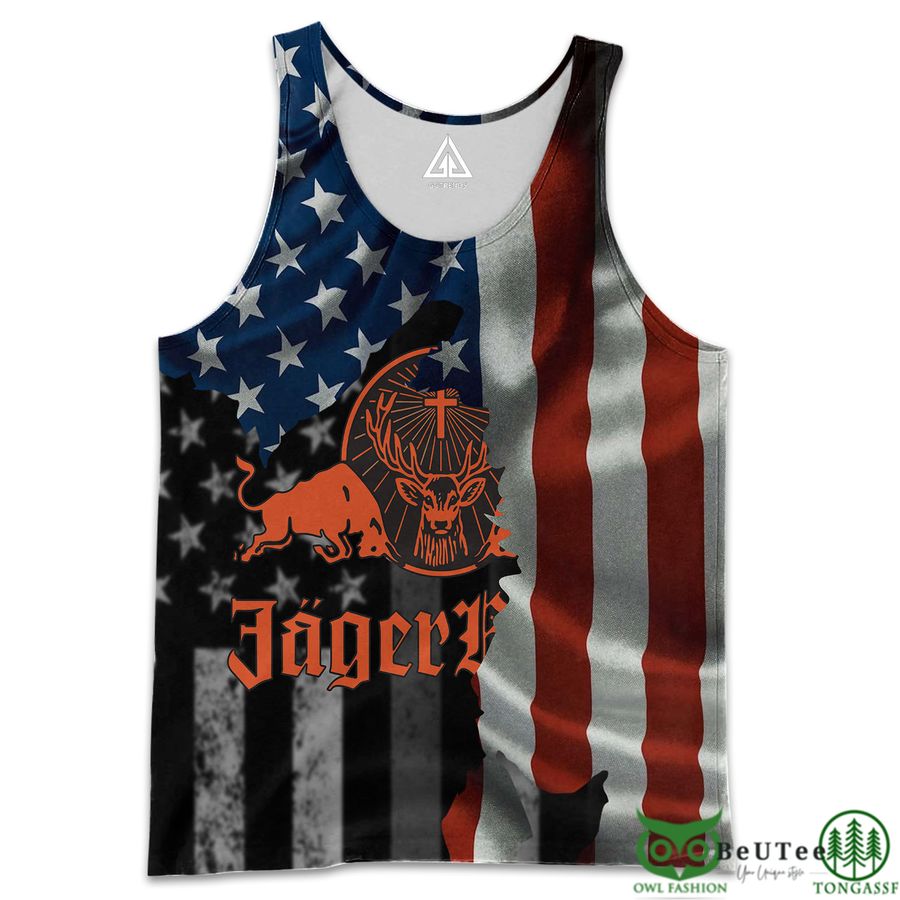 140 Jagermeister American Flag 3D Hoodie Tshirt Sweatshirt