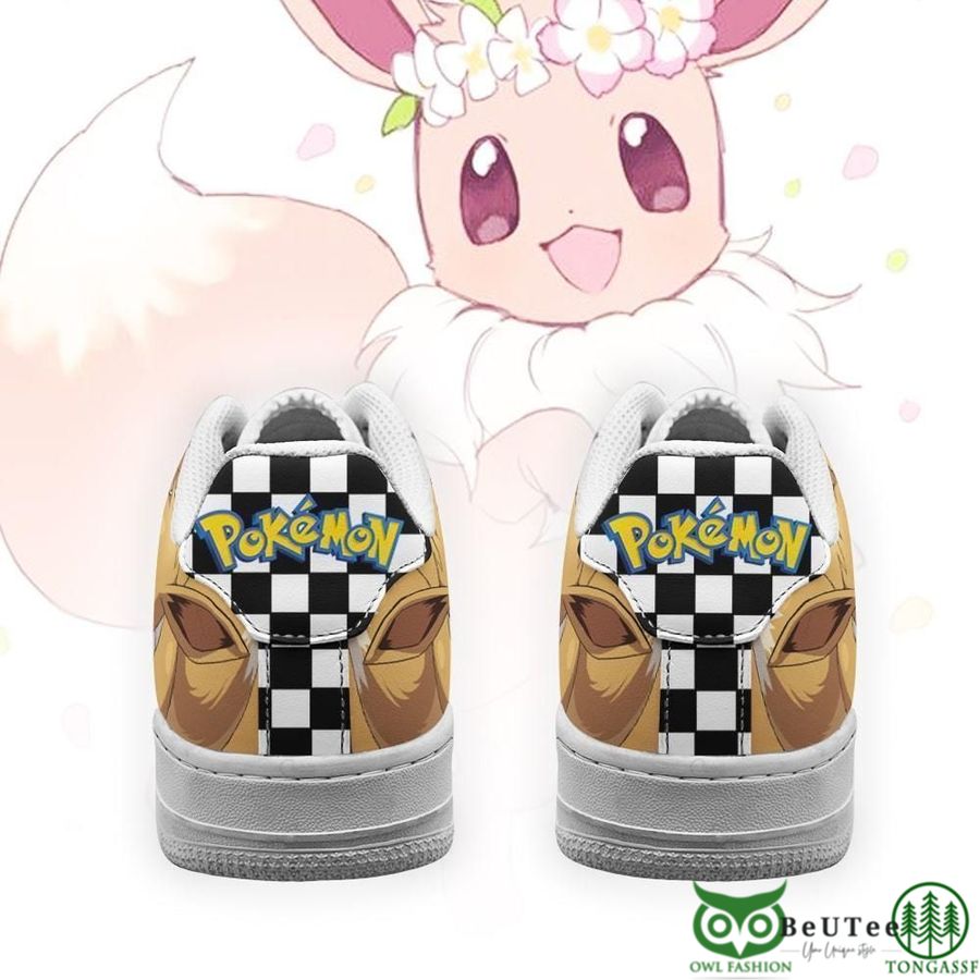 82 Poke Eevee Air Sneakers Checkerboard Pokemon NAF Shoes