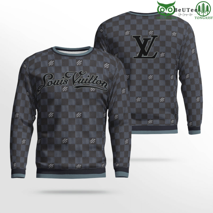 Limited Edition Special Logo Caro Pattern Louis Vuitton 3D Ugly Sweater