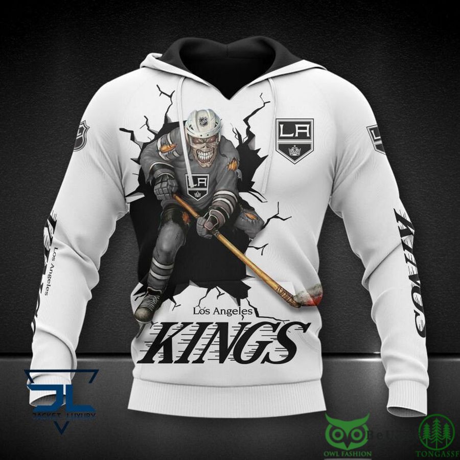 Los Angeles Kings NHL Skull 3D Hoodie Sweatshirt Jacket