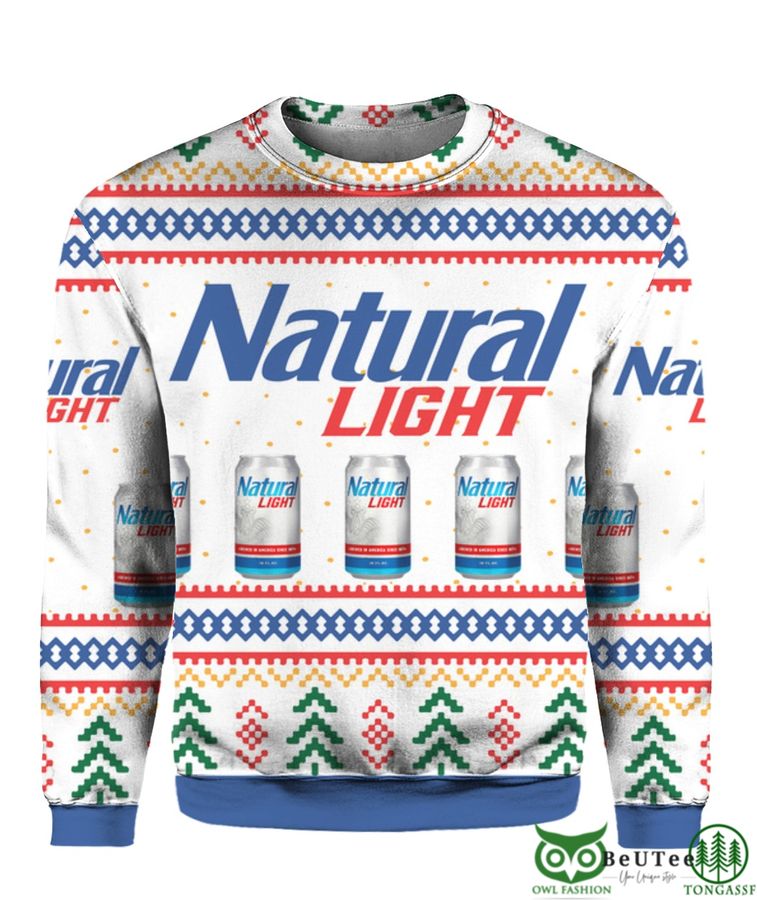 Natural Light Can Beer 3D Print Ugly Christmas Sweater Hoodie