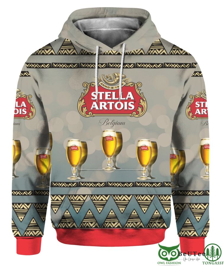Stella Artois Beer 3D Print Ugly Christmas Sweater Hoodie