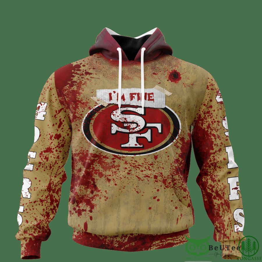49ers Halloween Blood 3D hooodie Sweatshirt LIMITED