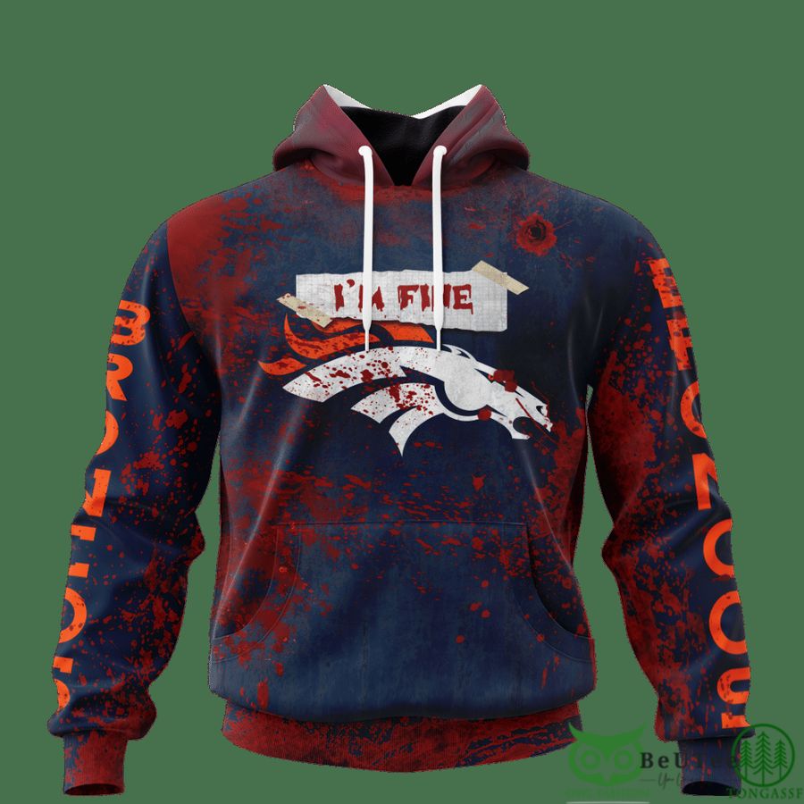 Broncos Halloween Blood 3D hooodie Sweatshirt LIMITED