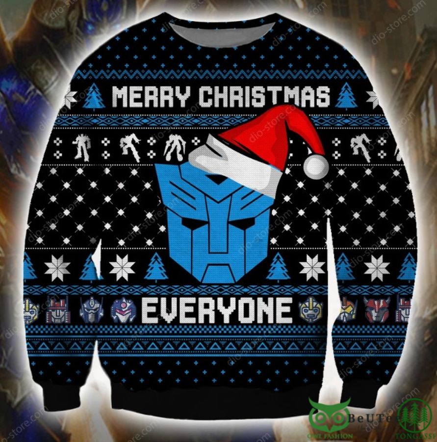 Autobot Pattern 3D Christmas Ugly Sweater