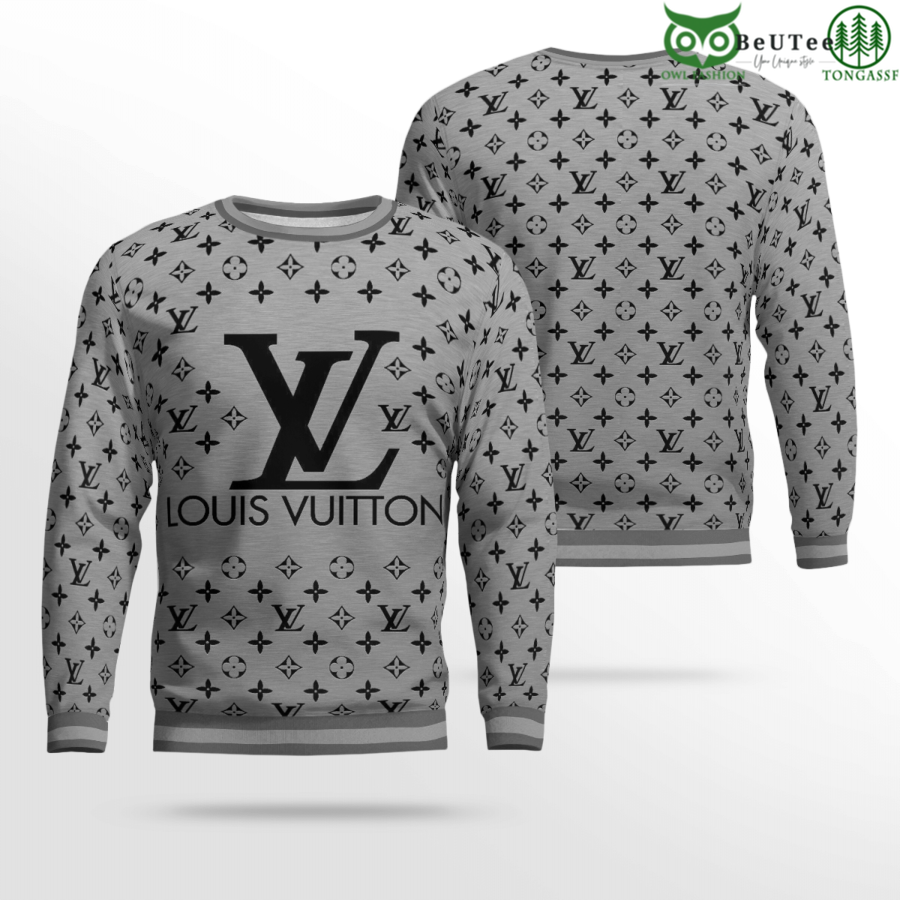 LV Louis Vuitton Paris Grey Premium 3D Ugly Sweater