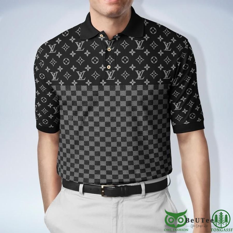 Limited LV Gray Checkered POLO SHIRT