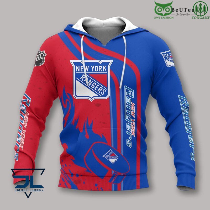 Sporty Vibe New York Rangers Printed Hoodie Sweatshirt Tshirt 