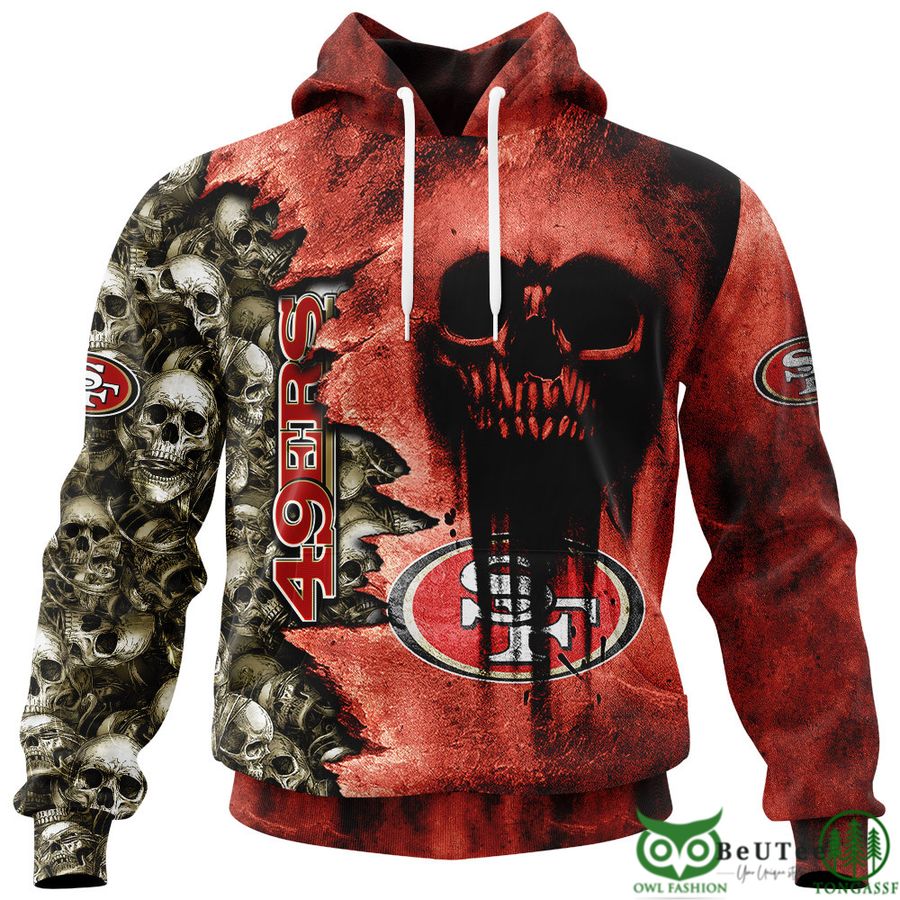 49ers Halloween Cemetery Skull 3D hooodie Sweatshirt LIMITED