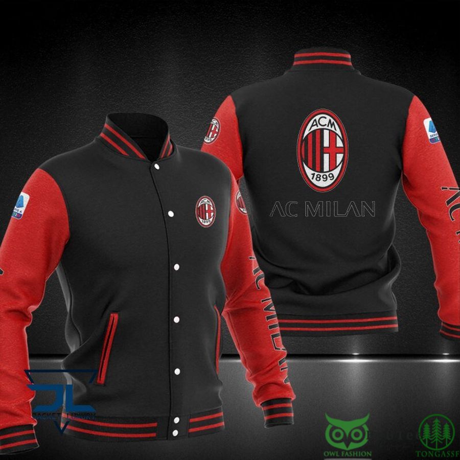Lega Serie A AC Milan Baseball Varsity Jacket - Owl Fashion Shop