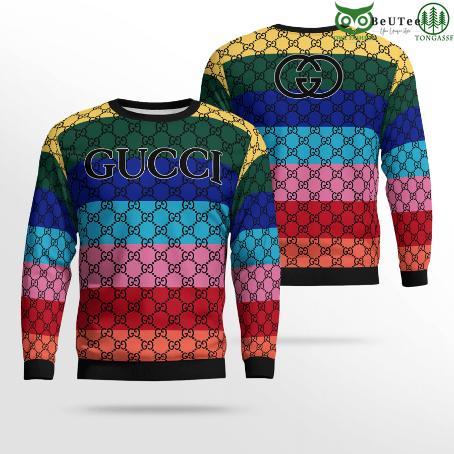 Limited Edition Gucci LGBT Rainbow Color 3D Ugly Sweater