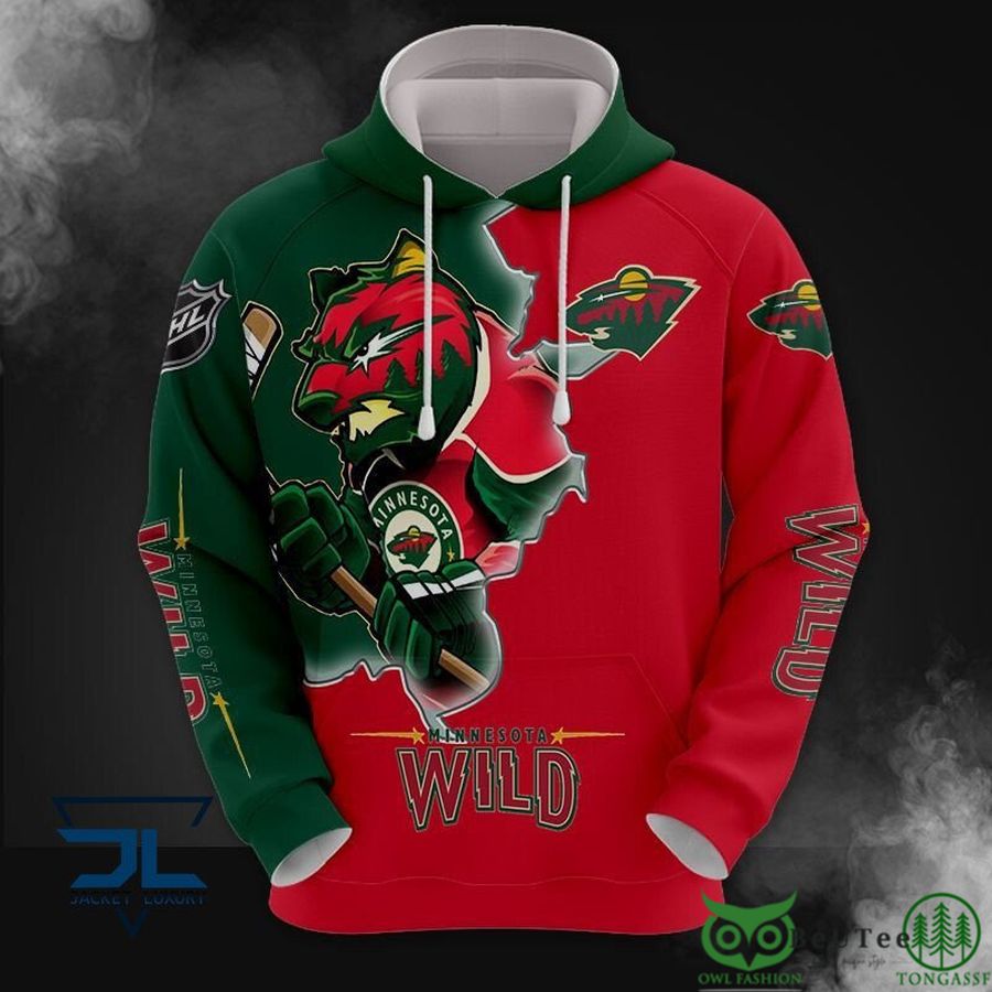 Minnesota Wild NHL Symbol 3D Hoodie Sweatshirt Jacket